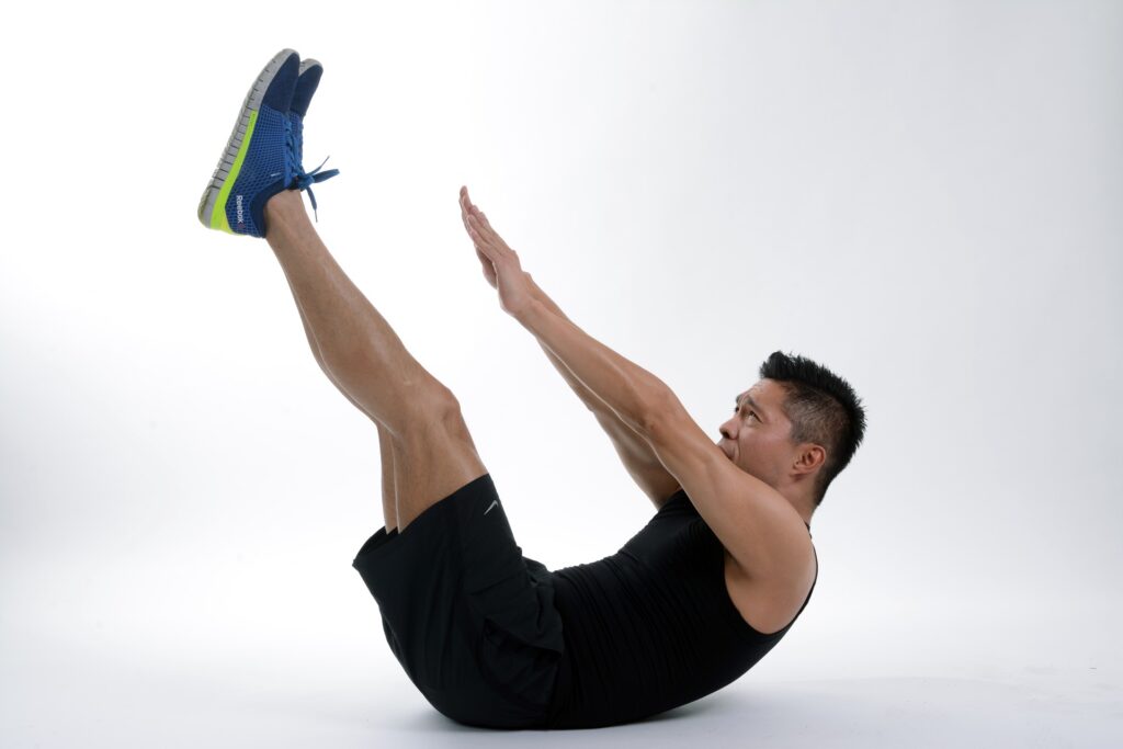 Arms high partial sit up abs पेट कम करने की एक्सरसाइज